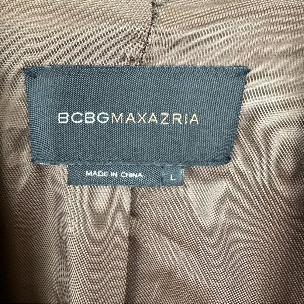 BCBG MAXAZRIA Open Front Leather Suede Belted Jacket - Picture 7 of 9
